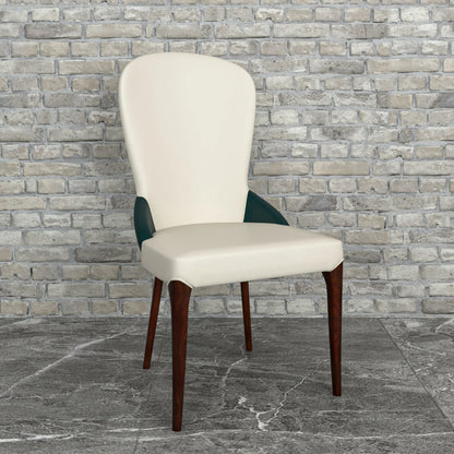 Havana Leather Dining Chair with a Two-Tone Color Design and Rubberwood Legs - Elax Furniture