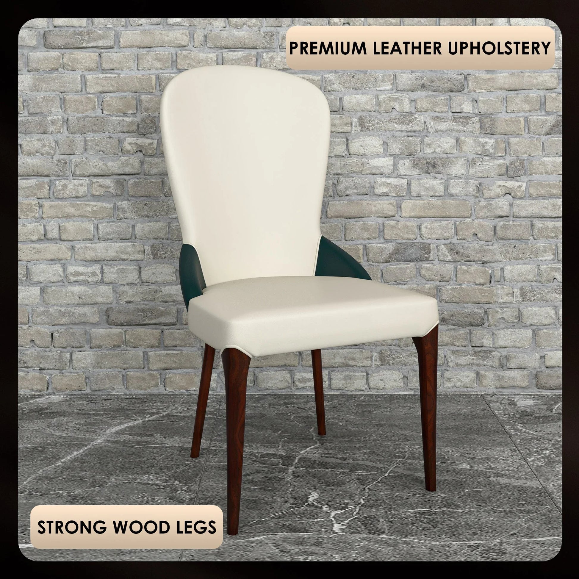 Havana Leather Dining Chair with a Two-Tone Color Design and Rubberwood Legs - Elax Furniture