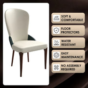 Havana Leather Dining Chair with a Two-Tone Color Design and Rubberwood Legs - Elax Furniture