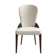 Havana Leather Dining Chair with a Two-Tone Color Design and Rubberwood Legs - Elax Furniture
