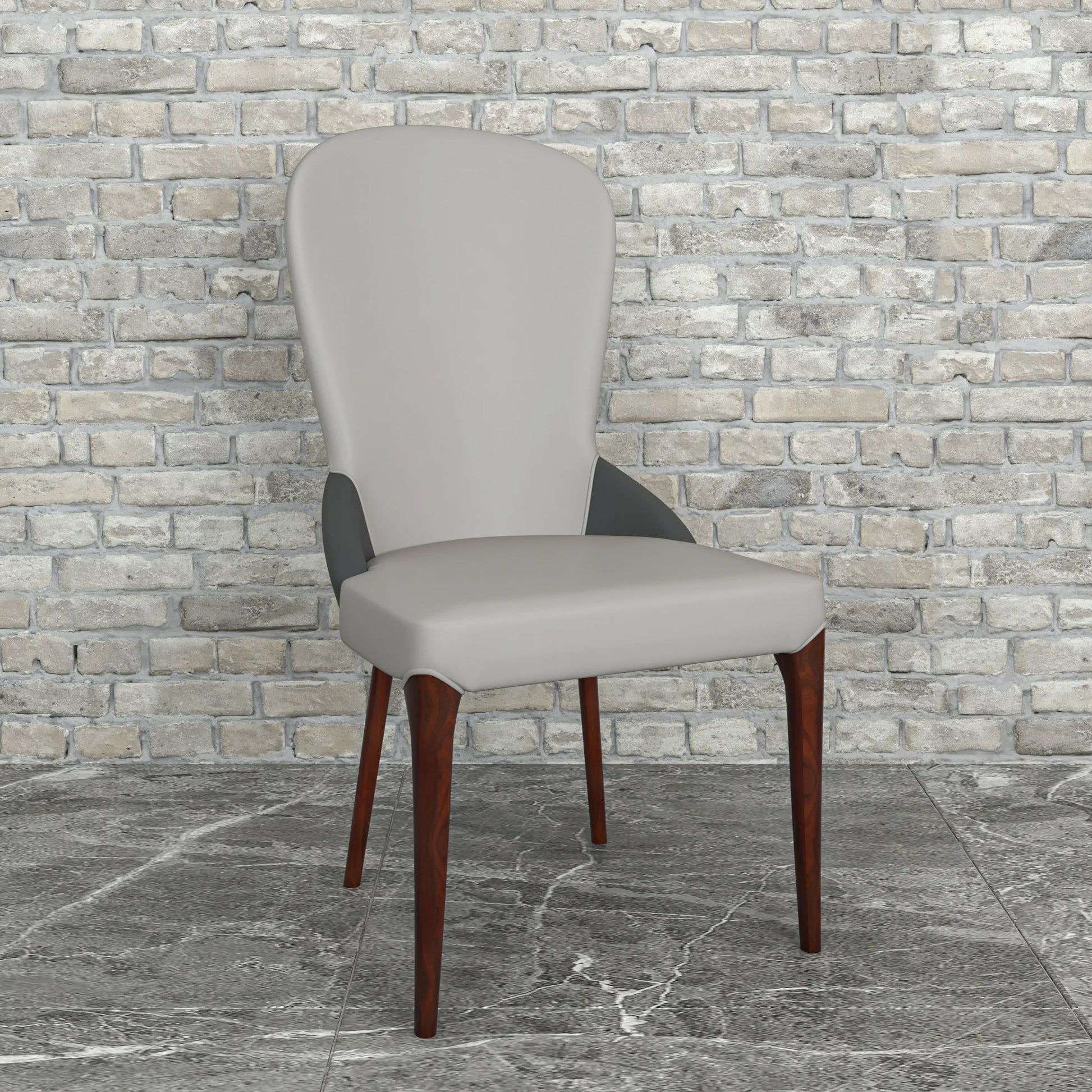 Havana Leather Dining Chair with a Two-Tone Color Design and Rubberwood Legs Set of 4 - Elax Furniture