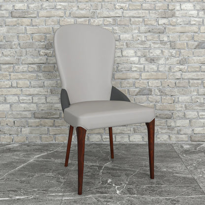 Havana Leather Dining Chair with a Two-Tone Color Design and Rubberwood Legs Set of 4 - Elax Furniture
