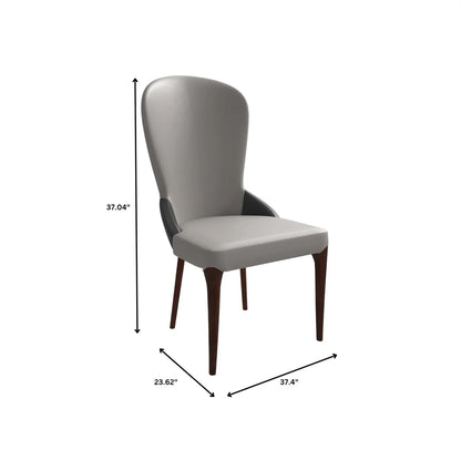 Havana Leather Dining Chair with a Two-Tone Color Design and Rubberwood Legs - Elax Furniture