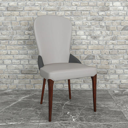 Havana Leather Dining Chair with a Two-Tone Color Design and Rubberwood Legs - Elax Furniture