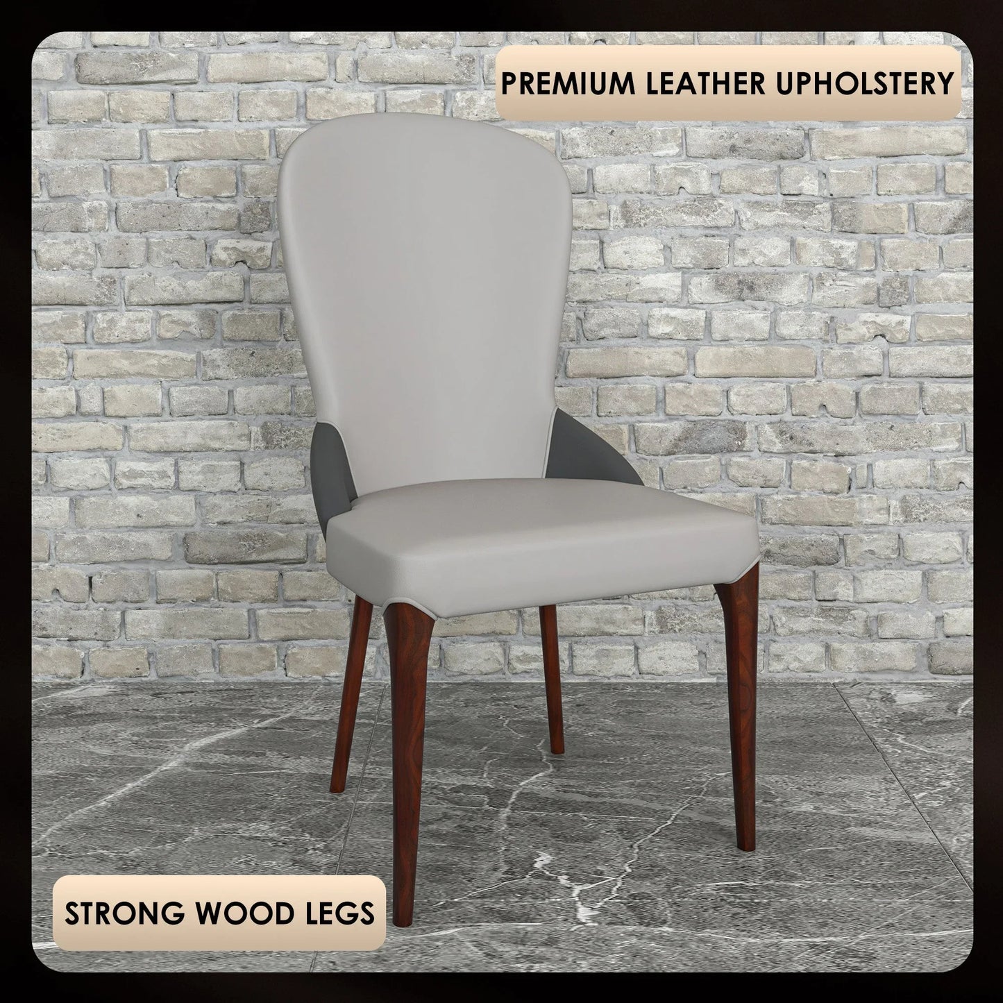 Havana Leather Dining Chair with a Two-Tone Color Design and Rubberwood Legs - Elax Furniture