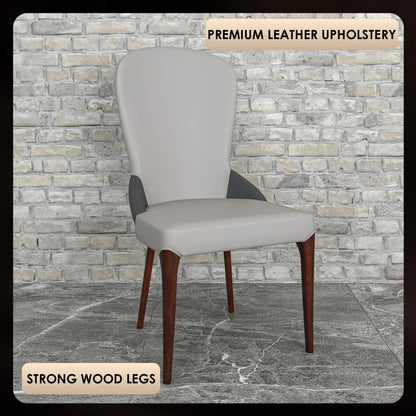 Havana Leather Dining Chair with a Two-Tone Color Design and Rubberwood Legs - Elax Furniture
