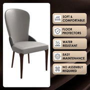 Havana Leather Dining Chair with a Two-Tone Color Design and Rubberwood Legs - Elax Furniture