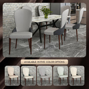 Havana Leather Dining Chair with a Two-Tone Color Design and Rubberwood Legs - Elax Furniture