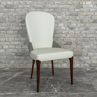 Havana Leather Dining Chair with a Two-Tone Color Design and Rubberwood Legs - Elax Furniture