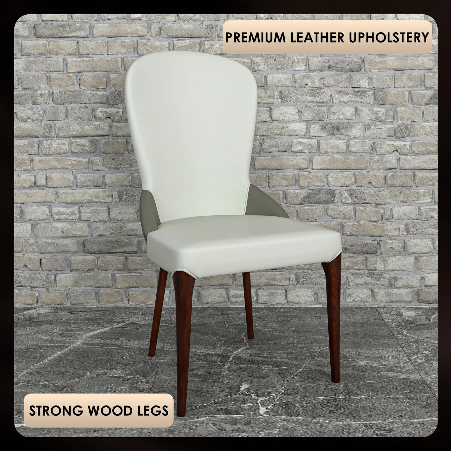 Havana Leather Dining Chair with a Two-Tone Color Design and Rubberwood Legs - Elax Furniture