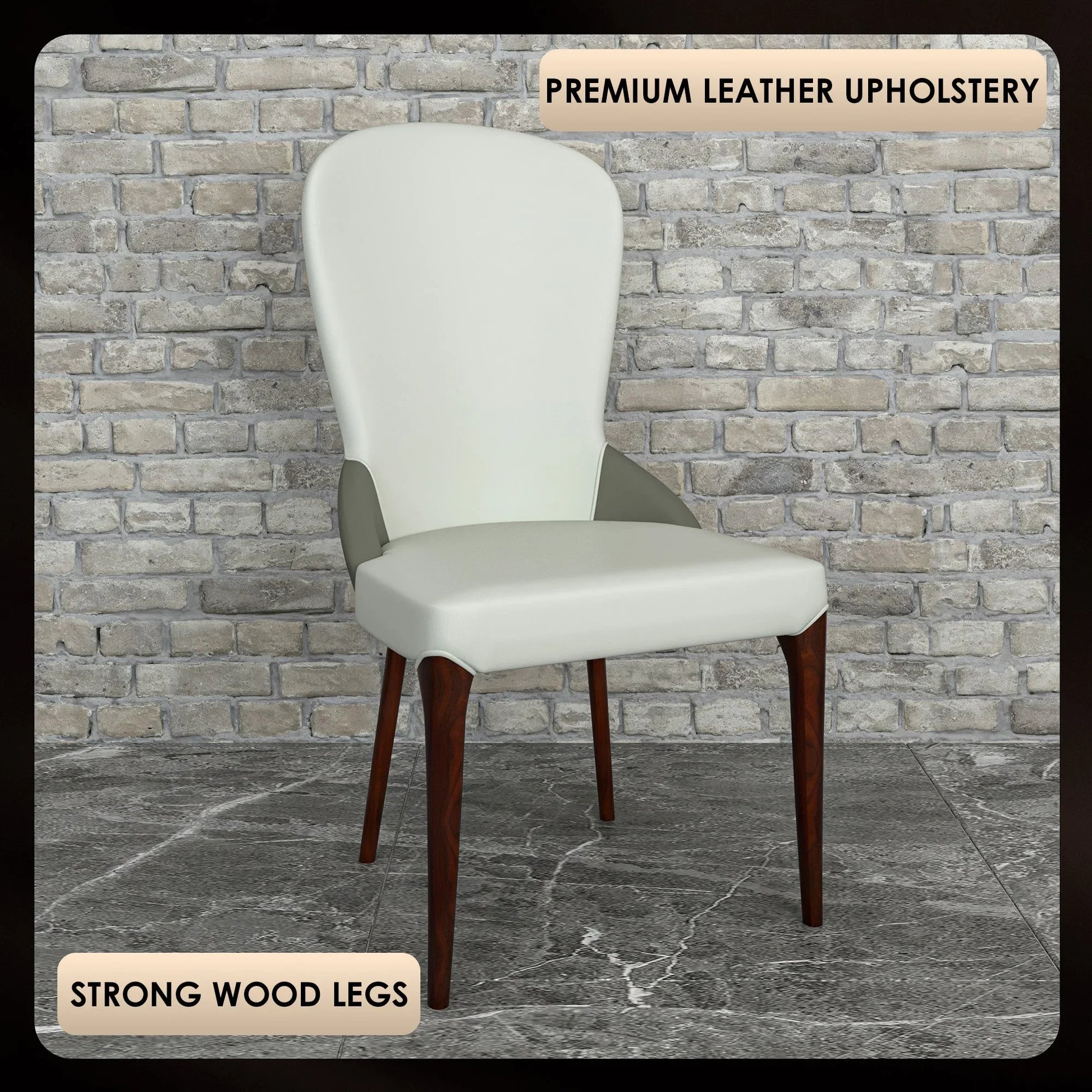Havana Leather Dining Chair with a Two-Tone Color Design and Rubberwood Legs - Elax Furniture