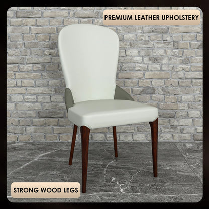 Havana Leather Dining Chair with a Two-Tone Color Design and Rubberwood Legs - Elax Furniture