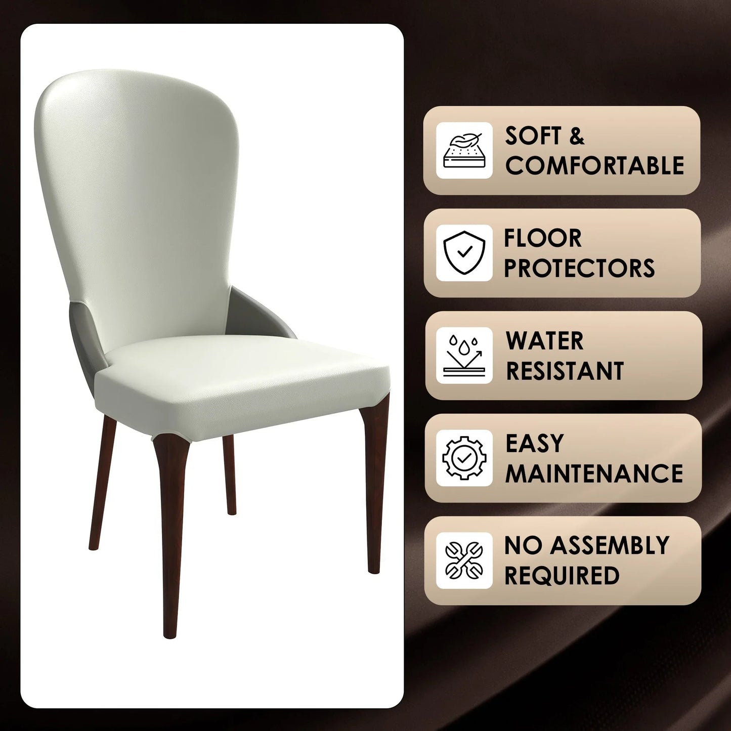 Havana Leather Dining Chair with a Two-Tone Color Design and Rubberwood Legs - Elax Furniture