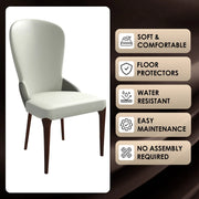 Havana Leather Dining Chair with a Two-Tone Color Design and Rubberwood Legs - Elax Furniture