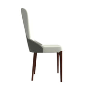 Havana Leather Dining Chair with a Two-Tone Color Design and Rubberwood Legs - Elax Furniture