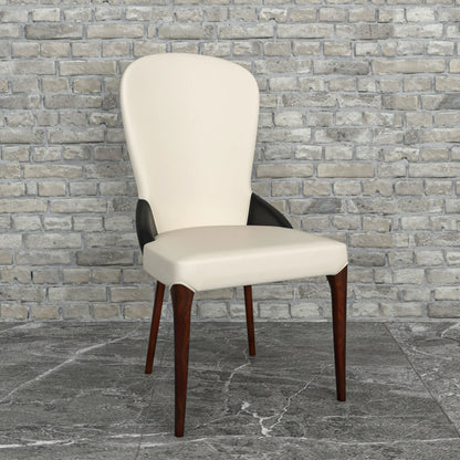 Havana Leather Dining Chair with a Two-Tone Color Design and Rubberwood Legs Set of 2 - Elax Furniture