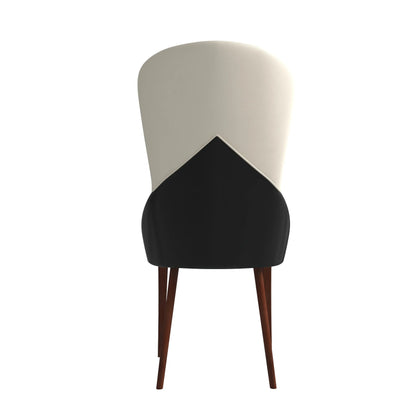 Havana Leather Dining Chair with a Two-Tone Color Design and Rubberwood Legs Set of 4 - Elax Furniture