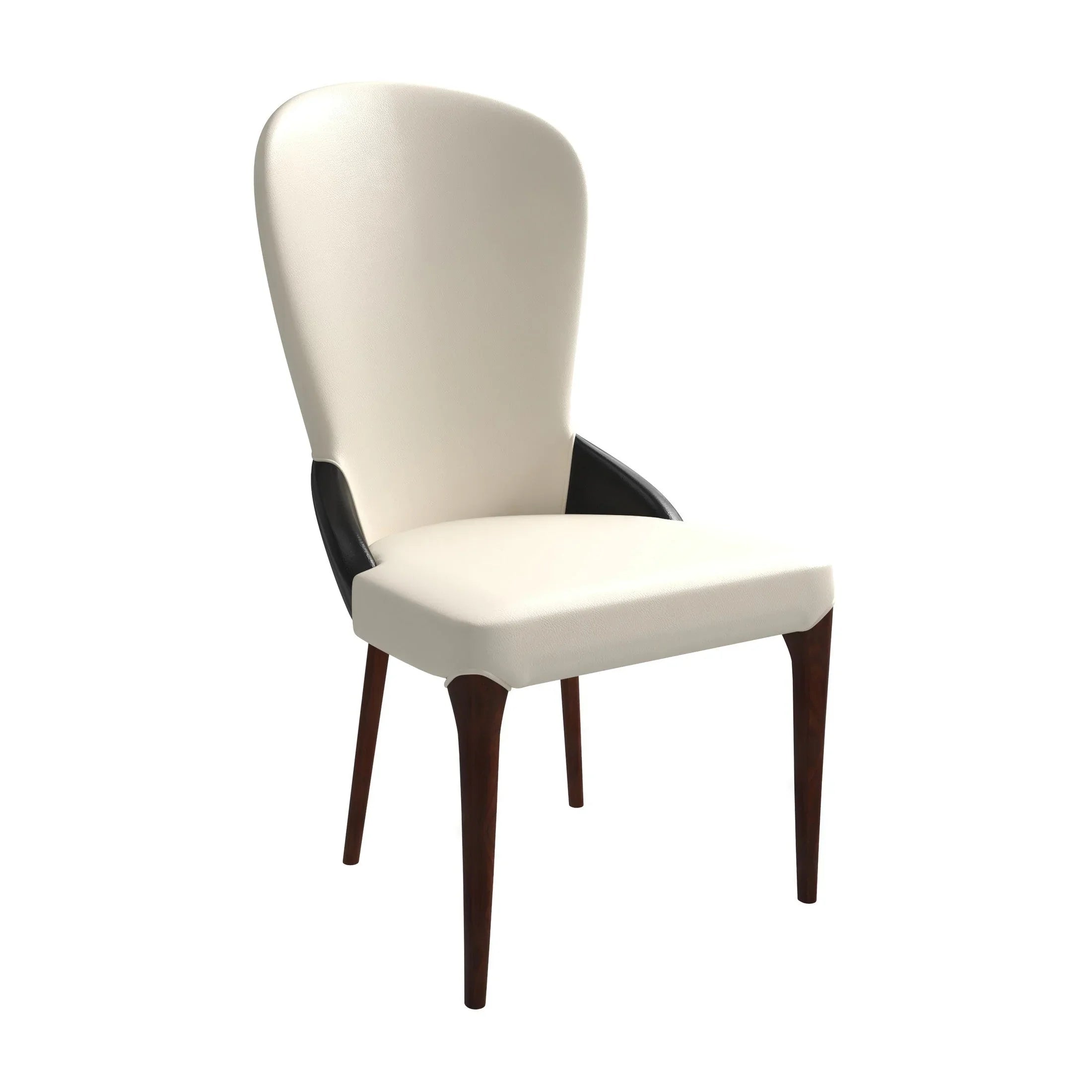 Havana Leather Dining Chair with a Two-Tone Color Design and Rubberwood Legs - Elax Furniture