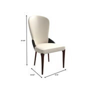 Havana Leather Dining Chair with a Two-Tone Color Design and Rubberwood Legs - Elax Furniture