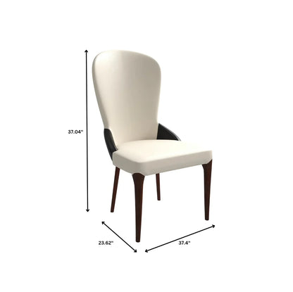 Havana Leather Dining Chair with a Two-Tone Color Design and Rubberwood Legs - Elax Furniture