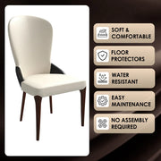 Havana Leather Dining Chair with a Two-Tone Color Design and Rubberwood Legs - Elax Furniture