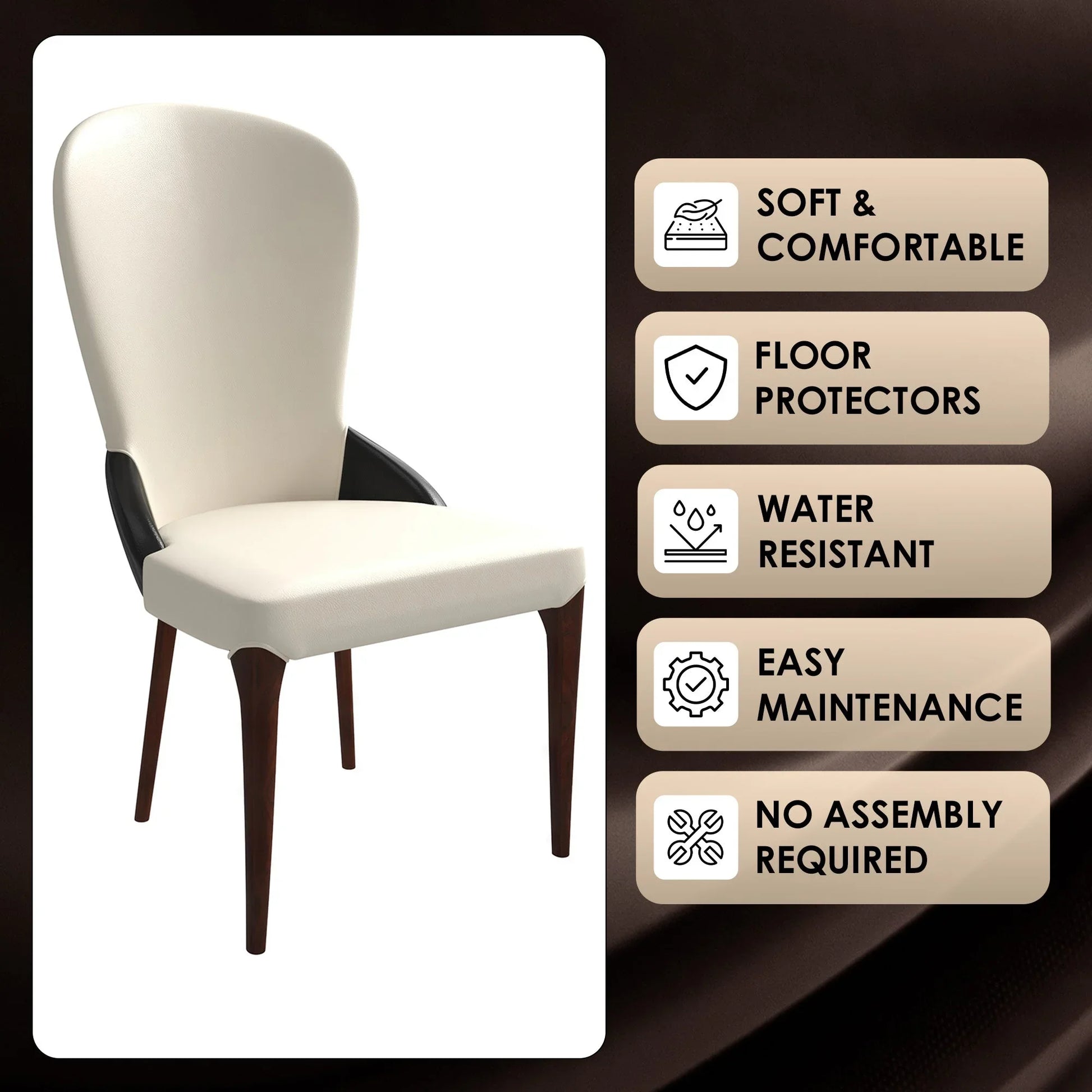 Havana Leather Dining Chair with a Two-Tone Color Design and Rubberwood Legs - Elax Furniture