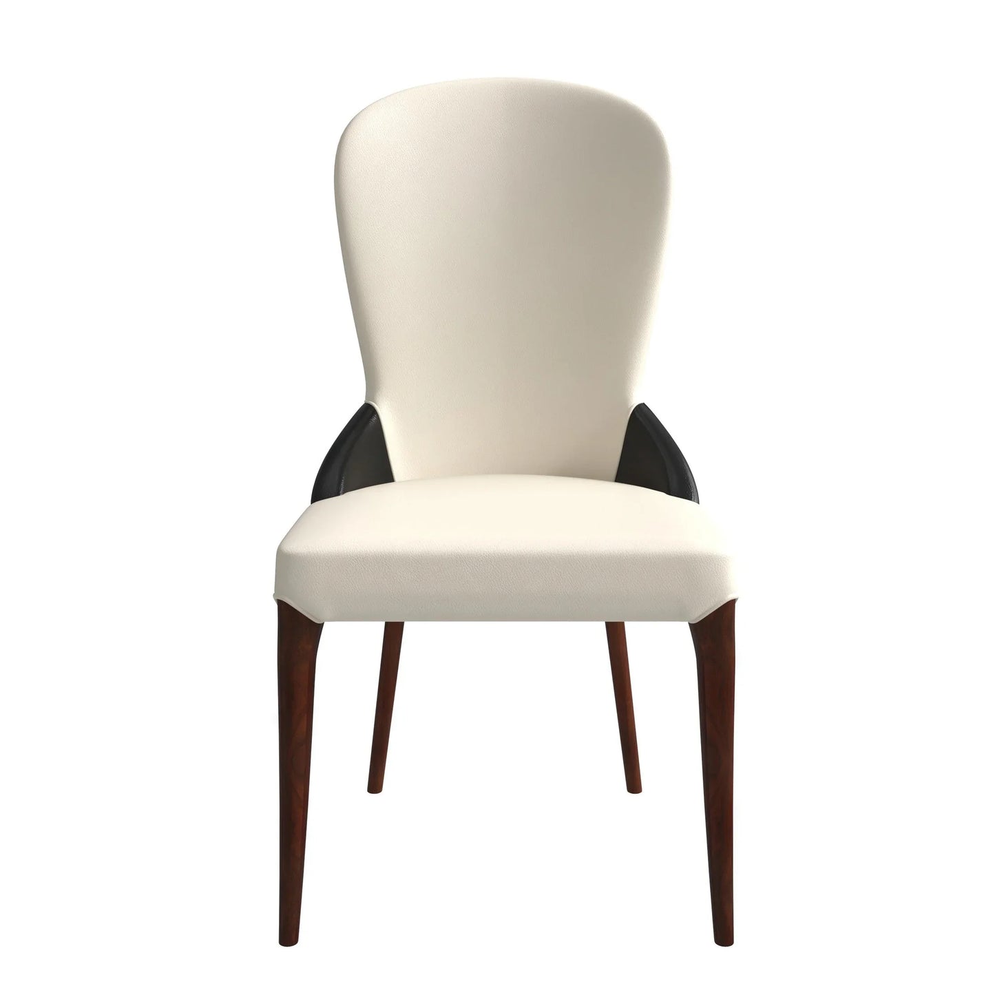 Havana Leather Dining Chair with a Two-Tone Color Design and Rubberwood Legs - Elax Furniture