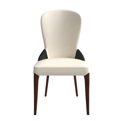 Havana Leather Dining Chair with a Two-Tone Color Design and Rubberwood Legs - Elax Furniture