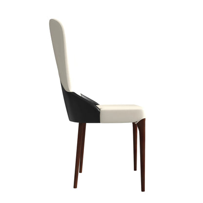 Havana Leather Dining Chair with a Two-Tone Color Design and Rubberwood Legs - Elax Furniture