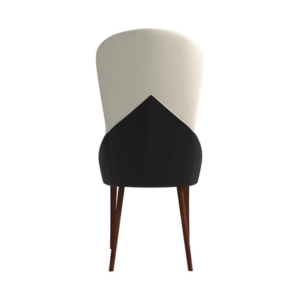 Havana Leather Dining Chair with a Two-Tone Color Design and Rubberwood Legs - Elax Furniture