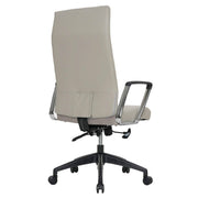 Hilton High-Back Leather Office Chair Adjustable Seat Height in Nylon Tan Office Chair Leisuremod