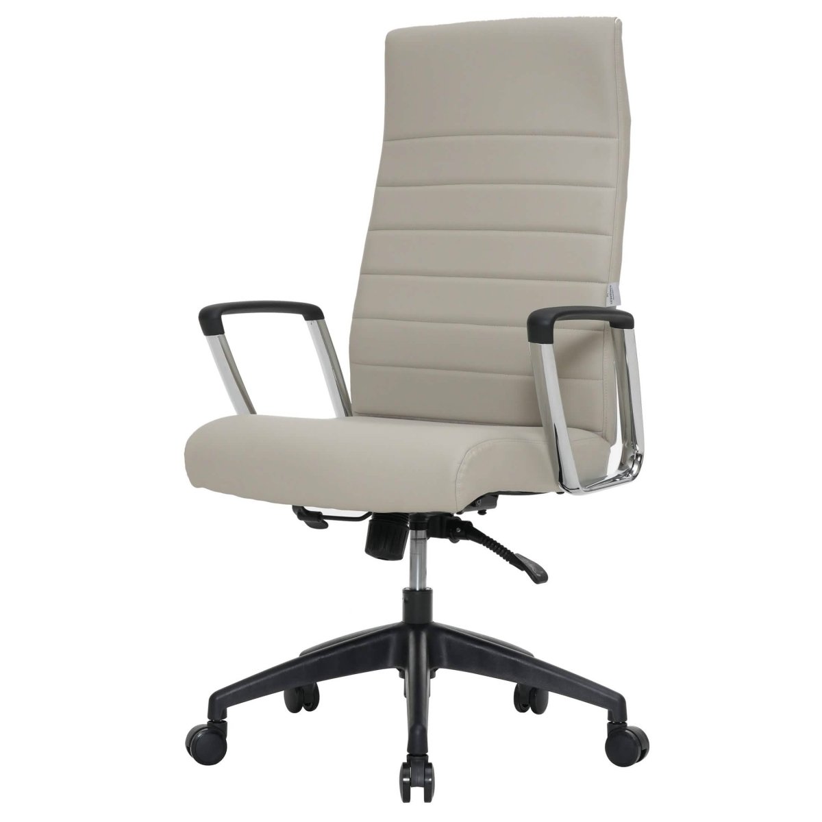 Hilton High-Back Leather Office Chair Adjustable Seat Height in Nylon Tan Office Chair Leisuremod