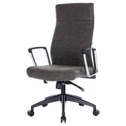 Hilton High-Back Leather Office Chair Adjustable Seat Height in Nylon Charcoal Office Chair Leisuremod