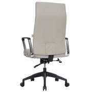 Hilton High-Back Leather Office Chair Adjustable Seat Height in Nylon Tan Office Chair Leisuremod
