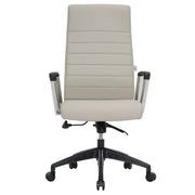 Hilton High-Back Leather Office Chair Adjustable Seat Height in Nylon Tan Office Chair Leisuremod