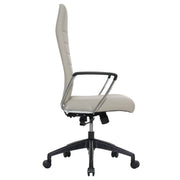 Hilton High-Back Leather Office Chair Adjustable Seat Height in Nylon Tan Office Chair Leisuremod