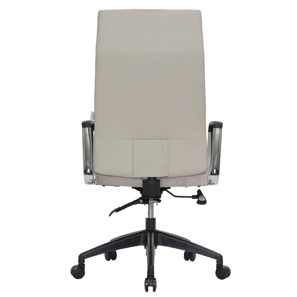 Hilton High-Back Leather Office Chair Adjustable Seat Height in Nylon Tan Office Chair Leisuremod