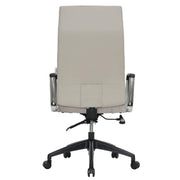 Hilton High-Back Leather Office Chair Adjustable Seat Height in Nylon Tan Office Chair Leisuremod