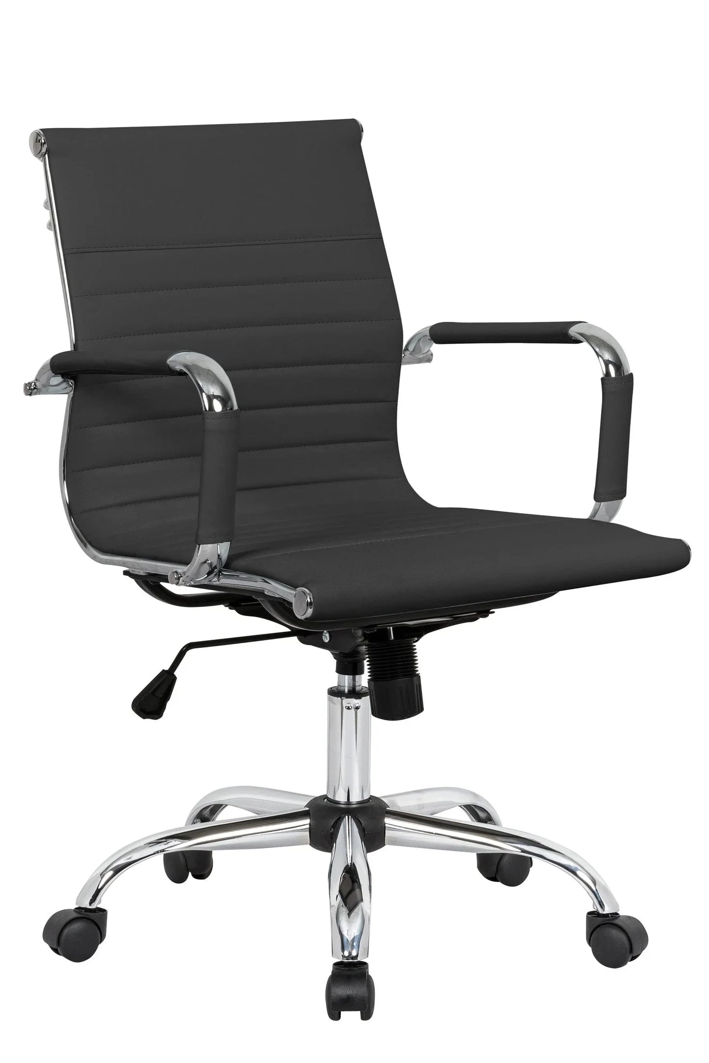 Harris Mid-Back Leather Adjustable Office Conference Chair with Armrests - Elax Furniture