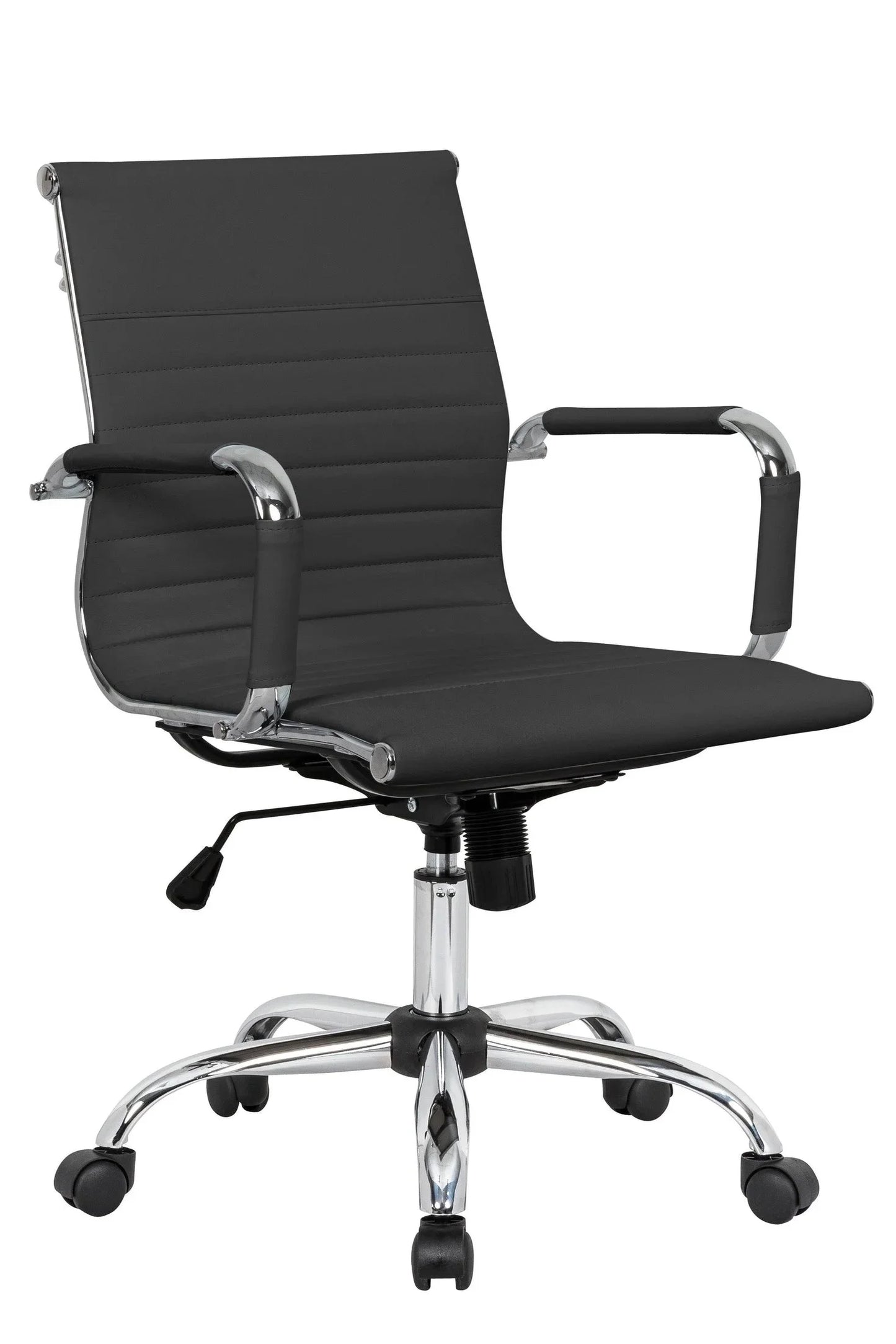 Harris Mid-Back Leather Adjustable Office Conference Chair with Armrests - Elax Furniture