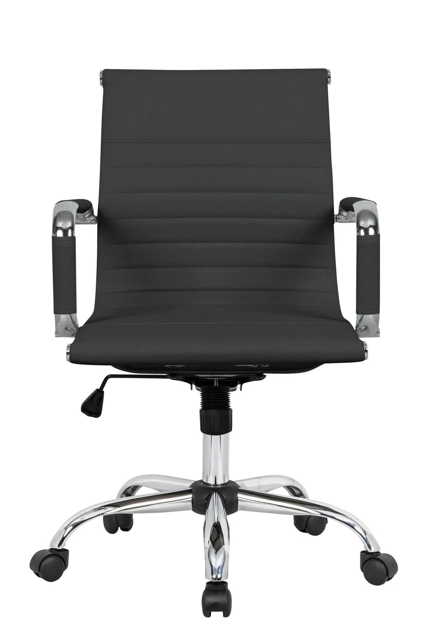 Harris Mid-Back Leather Adjustable Office Conference Chair with Armrests - Elax Furniture