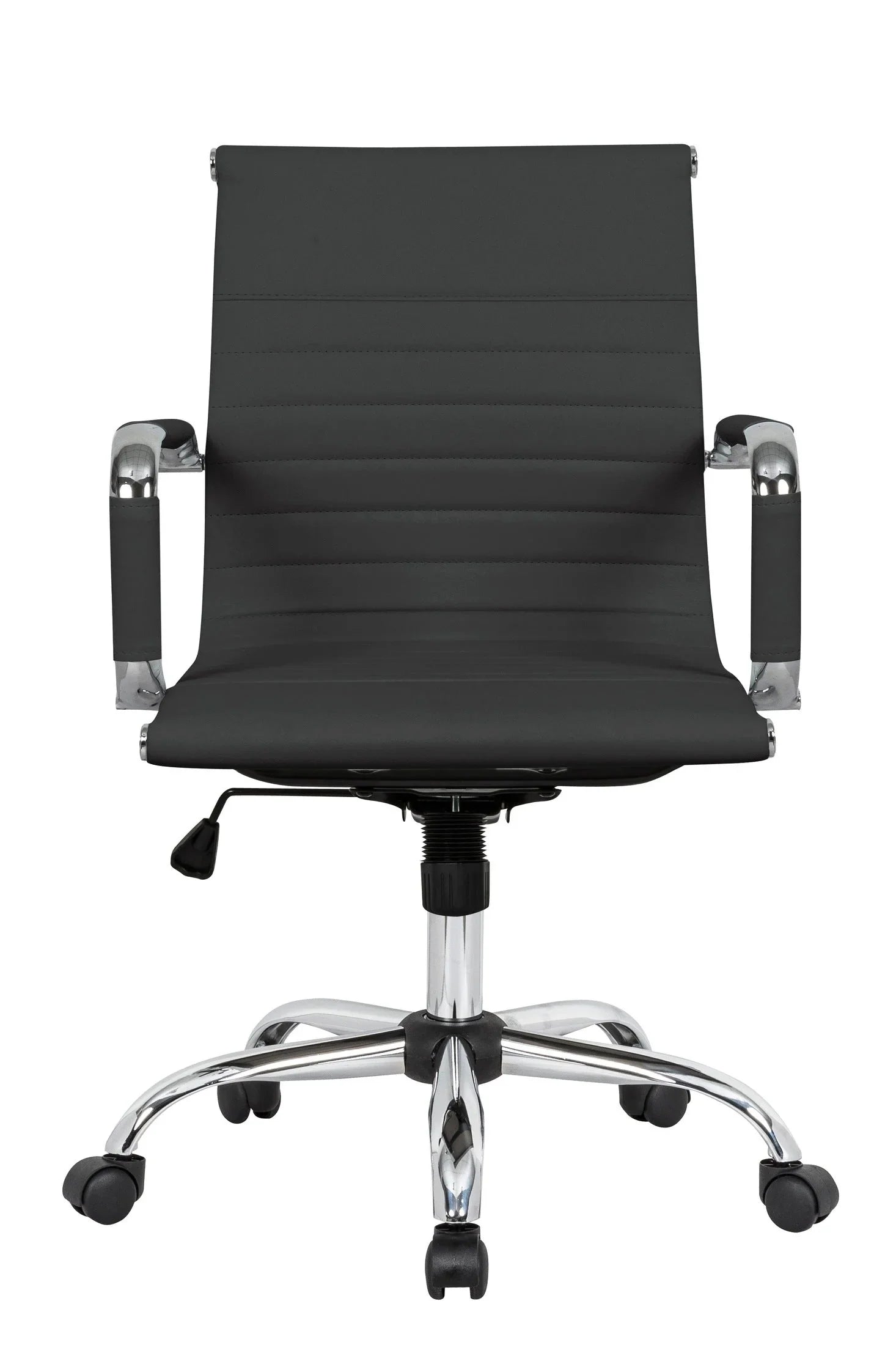 Harris Mid-Back Leather Adjustable Office Conference Chair with Armrests - Elax Furniture