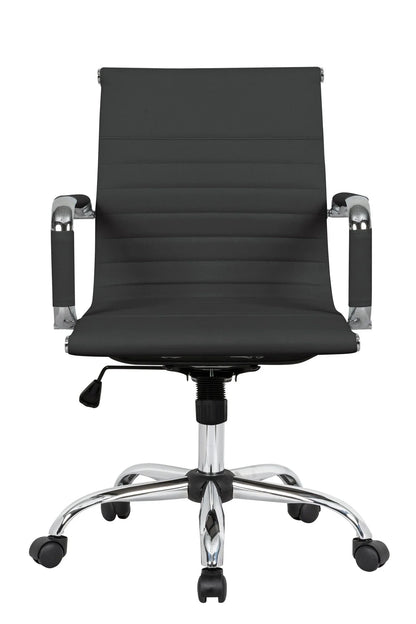 Harris Mid-Back Leather Adjustable Office Conference Chair with Armrests - Elax Furniture