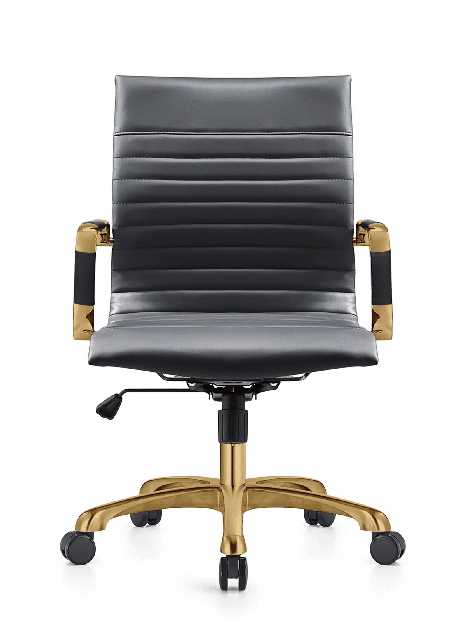 Harris Mid-Back Leather Adjustable Office Conference Chair with Armrests - Elax Furniture