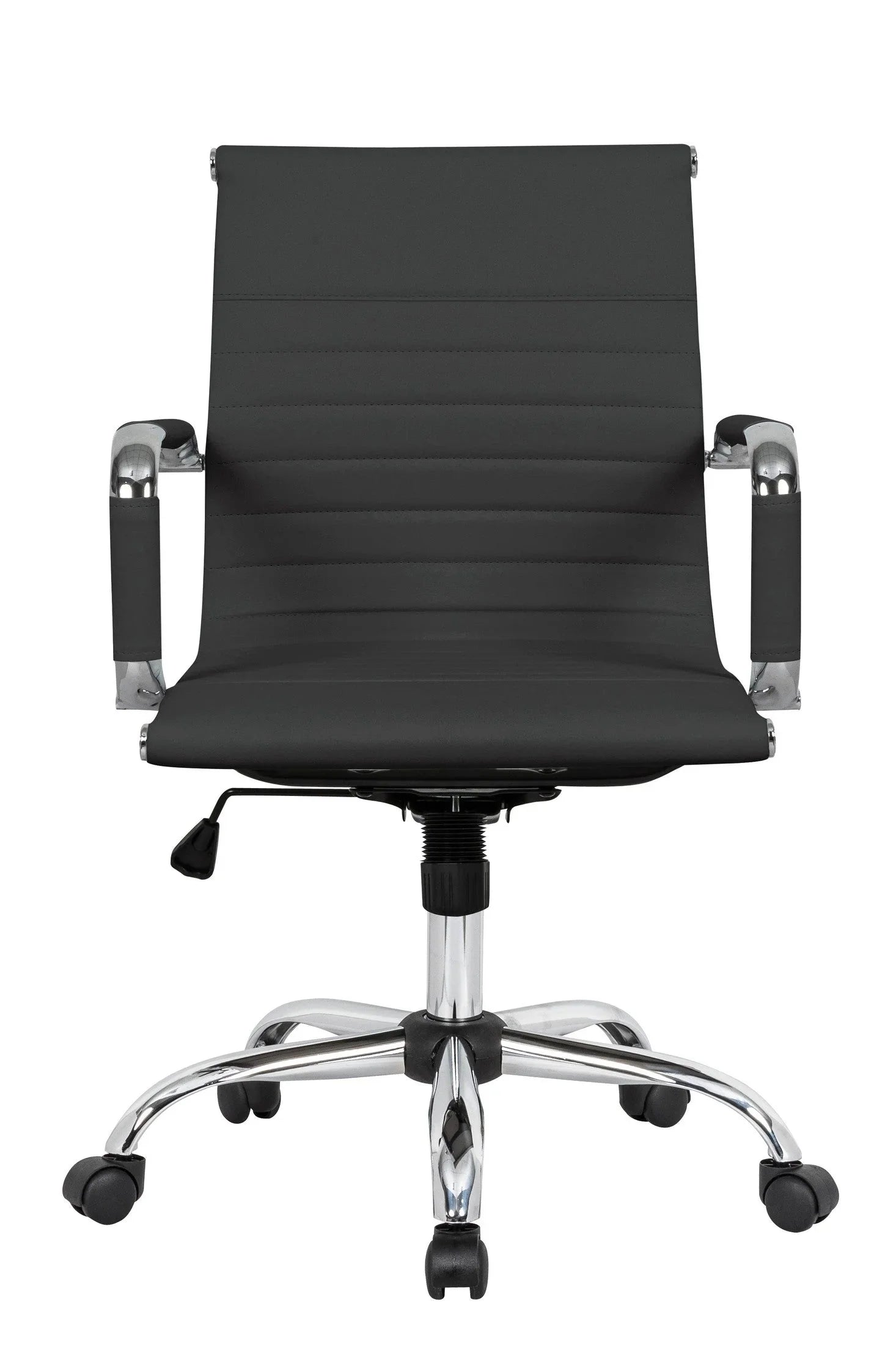 Harris Mid-Back Leather Adjustable Office Conference Chair with Armrests - Elax Furniture