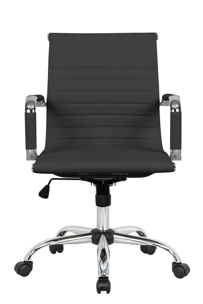 Harris Mid-Back Leather Adjustable Office Conference Chair with Armrests - Elax Furniture
