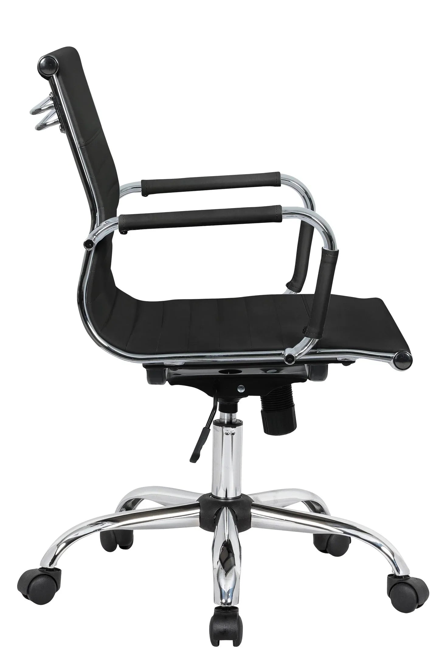 Harris Mid-Back Leather Adjustable Office Conference Chair with Armrests - Elax Furniture