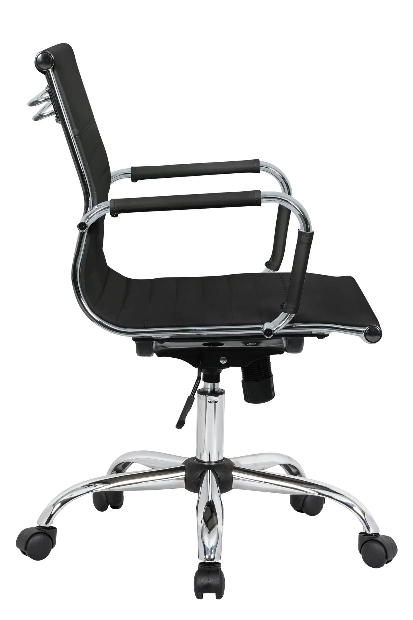 Harris Mid-Back Leather Adjustable Office Conference Chair with Armrests - Elax Furniture