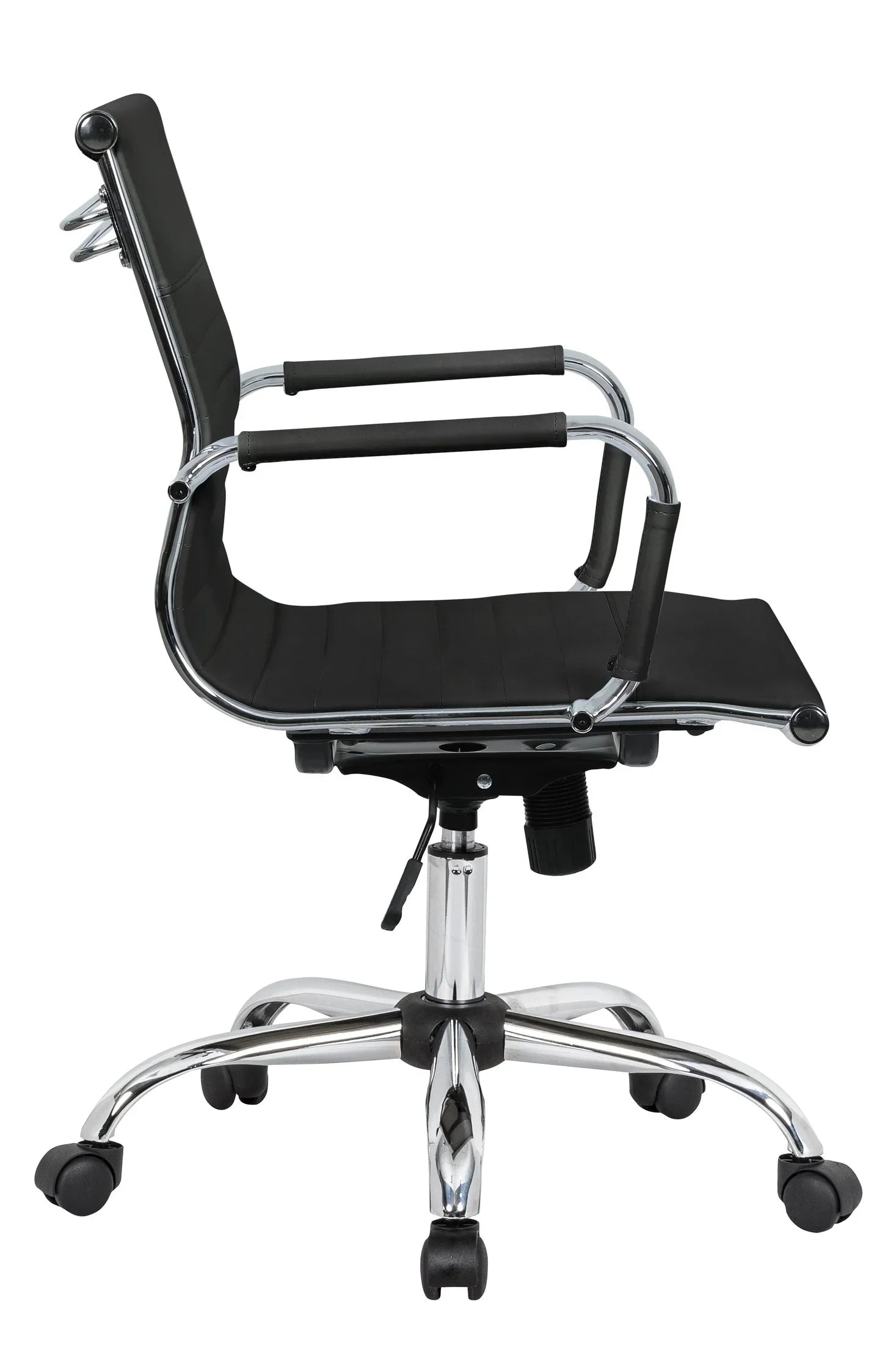 Harris Mid-Back Leather Adjustable Office Conference Chair with Armrests - Elax Furniture