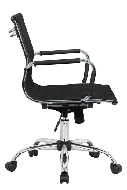 Harris Mid-Back Leather Adjustable Office Conference Chair with Armrests - Elax Furniture